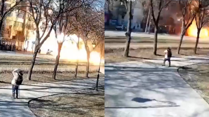 Kiyevdə DƏHŞƏT:  Raket sərnişin avtobusunun üstünə düşdü - ANBAAN VİDEO 