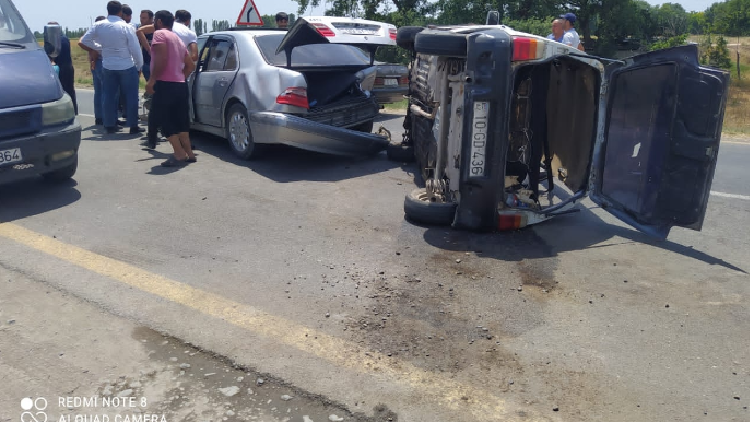 Bərdədə zəncirvari ağır qəza - FOTO