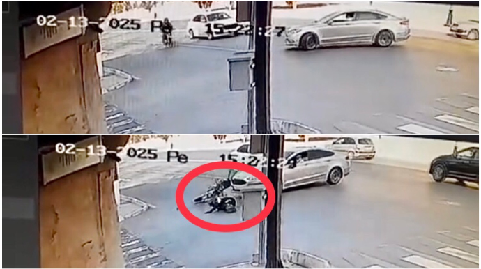 Yolayırıcında qəza: Qayda pozan “Ford” sürücüsü mopedlə toqquşdu - REAL VİDEO