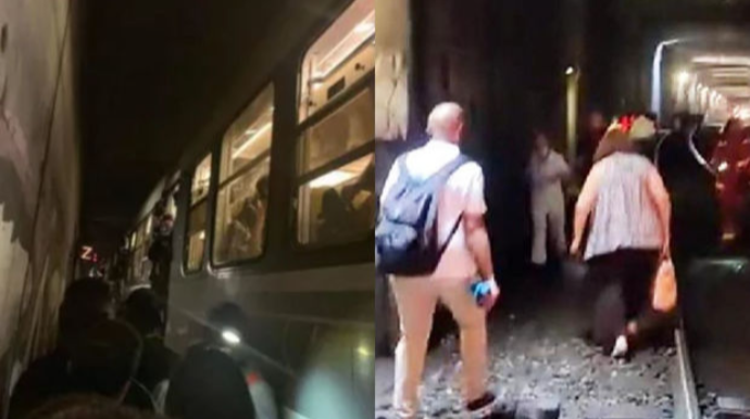 Parisdə yüzlərlə sərnişin tuneldə qaldı - VİDEO 