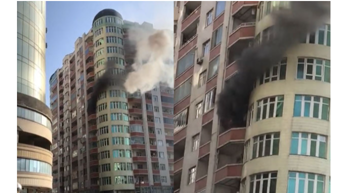 Пожар в жилом многоэтажном здании в Баку потушен - ОБНОВЛЕНО  - ВИДЕО 