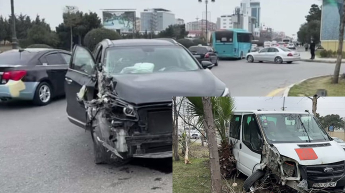 Sumqayıtda "Sorento" "Ford"la  toqquşdu - FOTO 