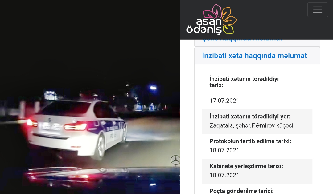 Yol polisi qayda pozmayan sürücüyə cərimə yazdı - FOTO - VİDEO