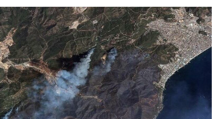 Türkiyədəki yanğının peyk görüntüləri - FOTO