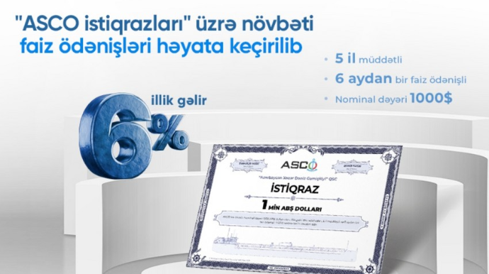 ASCO istiqrazlarına görə növbəti kupon ödənişini həyata keçirib