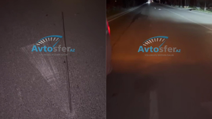 Yolun ortasına basdırılan armatur sürücünü ağır qəzaya saldı – Günahkar tapılacaqmı? - VİDEO 