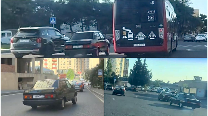 Bakı küçələrində “şou” göstərmək üçün təhlükə yaradan sürücü - 02-BZ-720   - VİDEO
