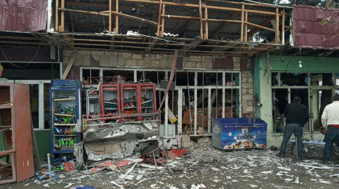 Ermənilər Ağdama yenidən mərmi atdı, mağaza, kafe və çayxanaya ziyan dəydi   - FOTO