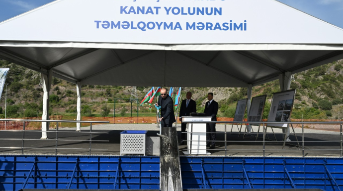 İlham Əliyev Laçın kanat yolunun təməlini qoydu   - FOTO