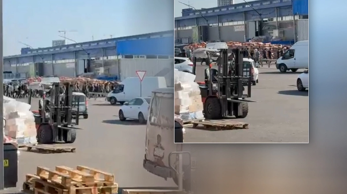 OMON Moskva bazarında azərbaycanlıları kütləvi şəkildə saxlayıb - VİDEO