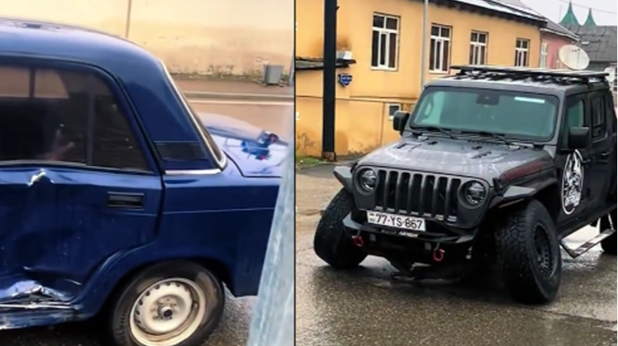 Qusarda “07” və "Jeep” toqquşub - VİDEO 