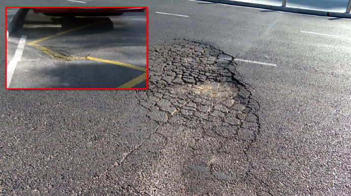 Şəhərin mərkəzində YOL ÇÖKDÜ: Nəqliyyatın hərəkətinə maneə yarandı - VİDEO