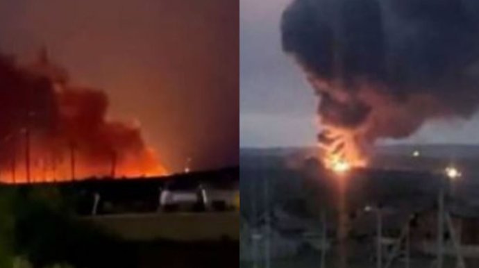 Rusiyanın neft anbarına PUA-larla zərbələr endirilib - VİDEO
