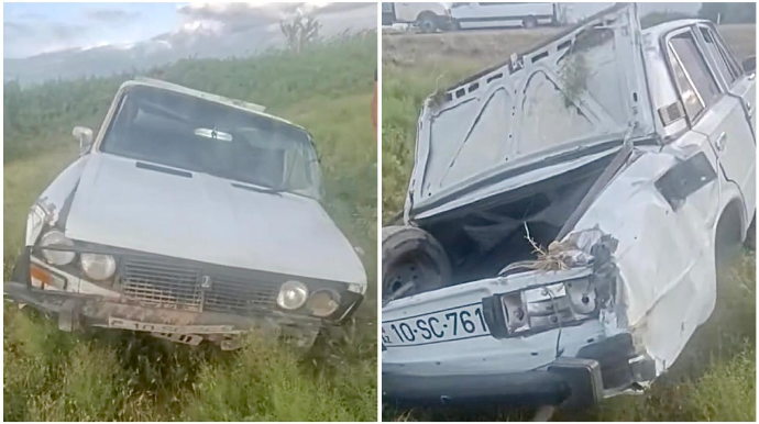 Beyləqan-Ağcabədi yolunda idarəetmədən çıxan “VAZ” dərəyə düşdü - VİDEO