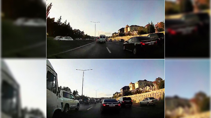 Məsafə saxlamayan “Mercedes” baxın necə “Toyota”ya çırpıldı - VİDEO