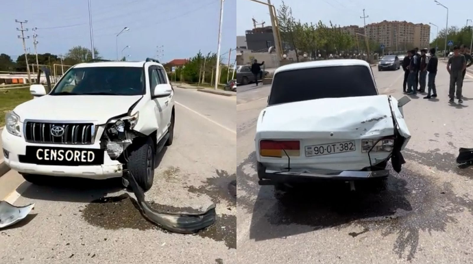 Zığda qəza: “Prado” və “VAZ” toqquşdu    - VİDEO