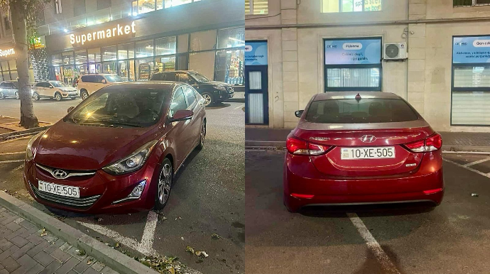 Parkinqdə iki avtomobilin yerini zəbt edən sürücü – 10-XE-505 - FOTO
