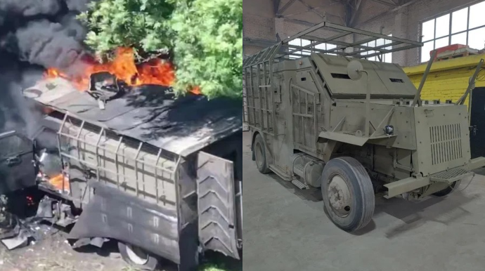 Ruslar Ukraynaya inkasator avtomobili ilə hücuma keçiblər - FOTO