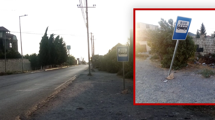 Mehdiabad-Digah-Məhəmmədi yolunda avtobus dayanacaqları yox dərəcəsindədir - FOTO