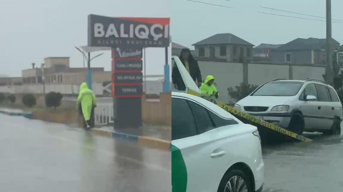 Sumqayıtda yol polisi çətin vəziyyətdə qalan sürücülərin köməyinə çatdı - VİDEO