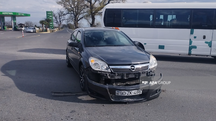 Oğuzda avtomobillə motosiklet toqquşub,  xəsarət alan var - FOTO 