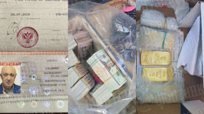 Priqojinin ofisində qızıl külçələr, saxta pasportlar, ağ toz və tapançalar tapılıb - FOTO