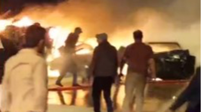 Bakıda sürücünün yanaraq öldüyü qəzanın - VDEOsu 