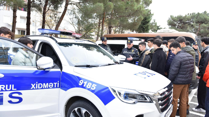 Sumqayıt məktəbliləri polisin xidməti ilə yaxından tanış olublar - FOTO - VİDEO