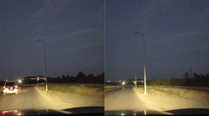 Bakıdakı bu yolda dirəklər var, amma qurumlar işıqlandırmaq istəmir - VİDEO - YENİLƏNİB