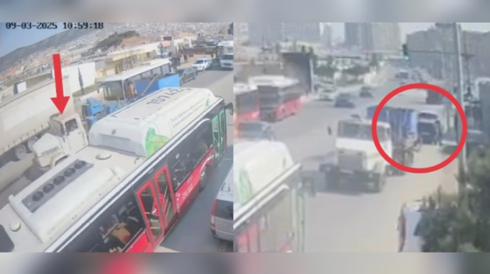 Жуткая авария в Баку:  Грузовик раздавил автомобили и врезался в объект - ВИДЕО 