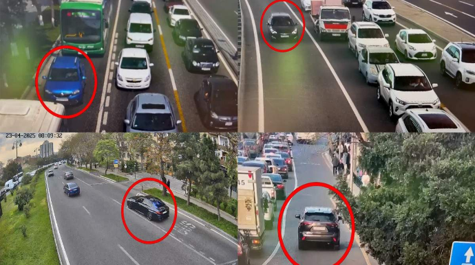 Polis avtobus zolağına daxil olan sürücülərə qarşı hərəkətə keçdi - XƏBƏRDARLIQ - VİDEO   