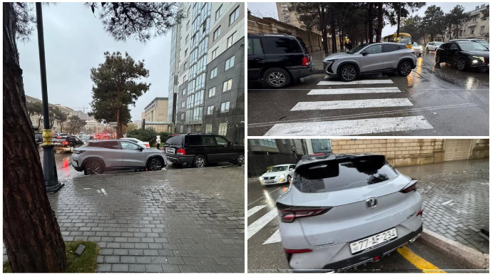 Bu ərazidəki piyada keçidi sürücülər tərəfindən davamlı zəbt olunur    - FOTO