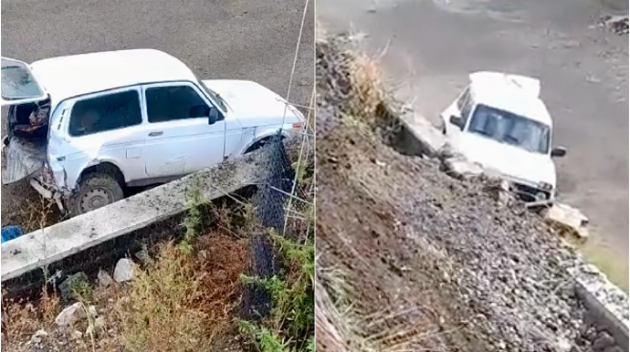 Kəlbəcərdə yenə yol qəzası - Bu dəfə “Niva” dərəyə aşdı    - VİDEO