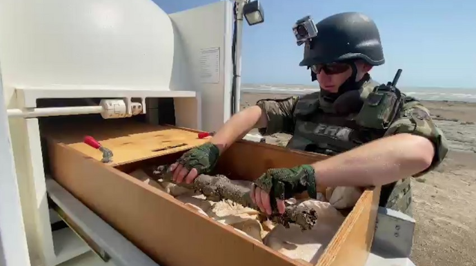 Sumqayıtda mərmi tapılıb  - FOTO - VİDEO