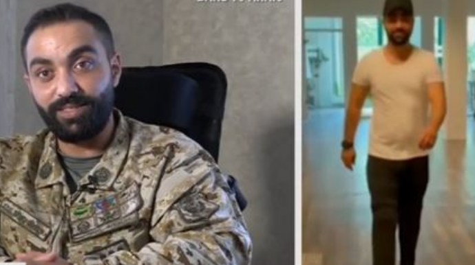 Ayaqlarını itirən qazi artıq qaça bilir - Hərkəsi duyğulandıran görüntülər    - VİDEO