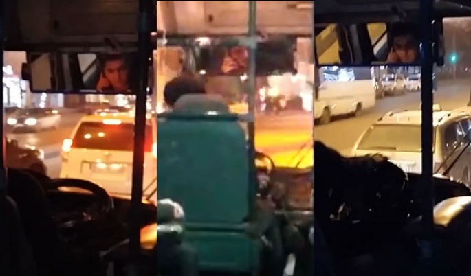 Bakıda daha bir avtobus sürücüsü sərnişinlərin həyatını təhlükəyə atdı  - VİDEO