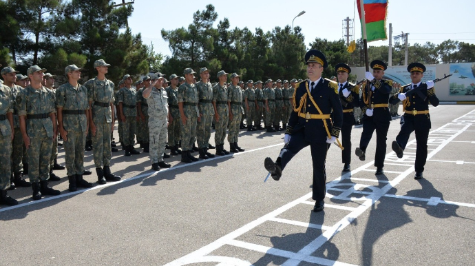 Gənc əsgərlərin andiçmə mərasimi keçirilib - FOTO