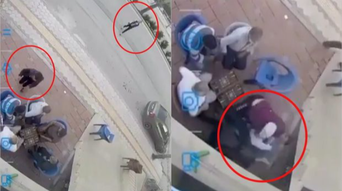 Türkiyədə dəhşət : Qadına baltalı hücuma oturduqları yerdən tamaşa etdilər - VİDEO 