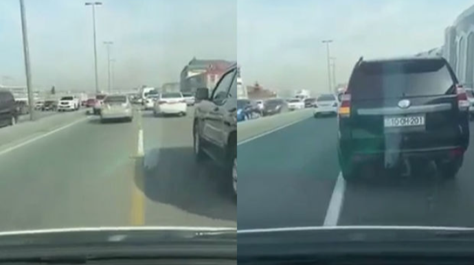 Operativ nəqliyyat vasitəsinə yol verməyən sürücü cərimələndi   - VİDEO