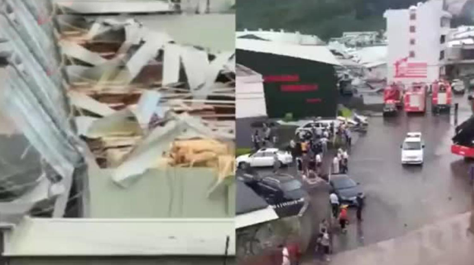 Çində ağac emalı müəssisəsi çökdü;  2 ölü, 27 yaralı - VİDEO 