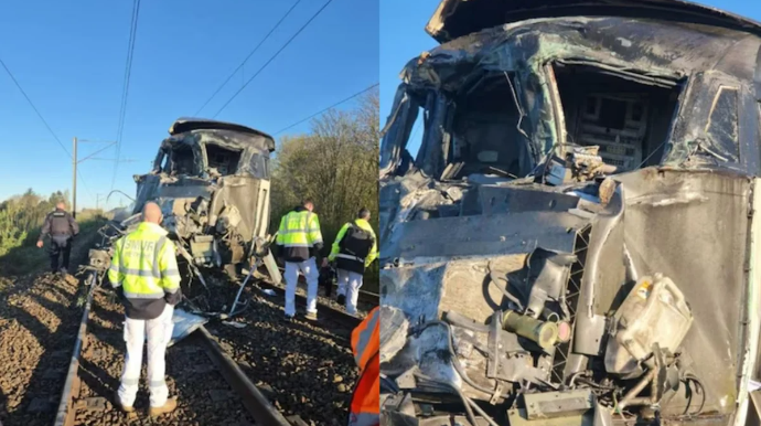 Fransada sürət qatarı hərbi konvoy ilə toqquşdu - FOTO