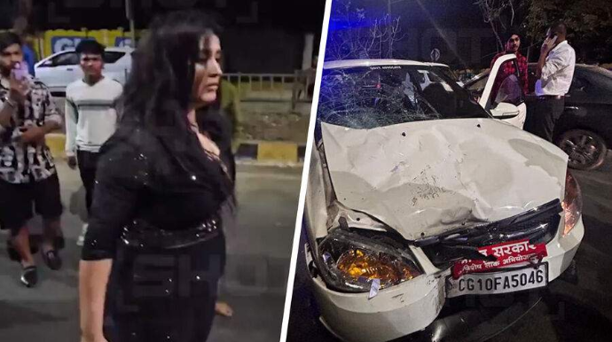 Sərxoş halda vəkilin qucağında oturan qadın QƏZA TÖRƏTDİ - VİDEO