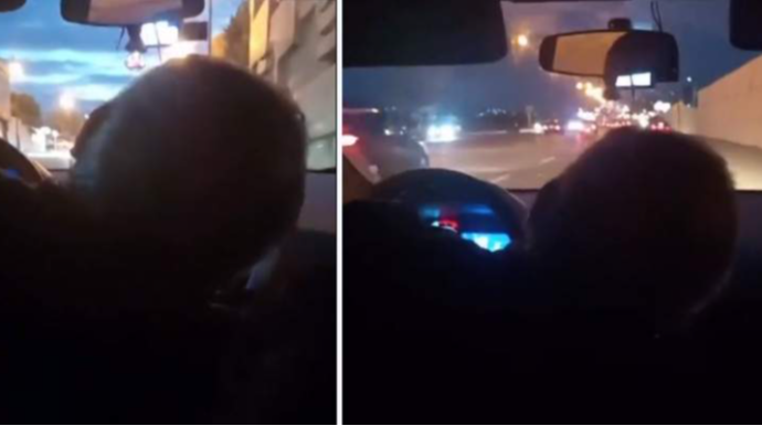 Bakıda taksi sürücüsünün təhlükəli hərəkətləri sərnişini qorxuya saldı - VİDEO 