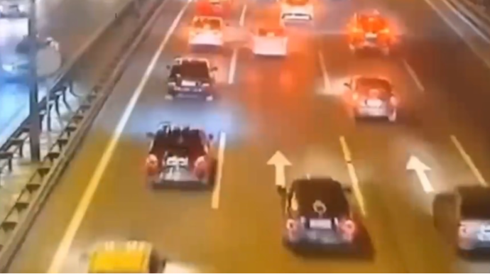 DYP ara məsafəsinə görə baş verən qəzaların görüntülərini yaydı - VİDEO
