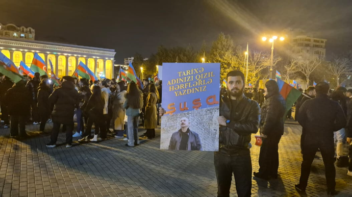 Xalq İlham Əliyevin qələbəsinə belə sevinir  - VİDEO - FOTO