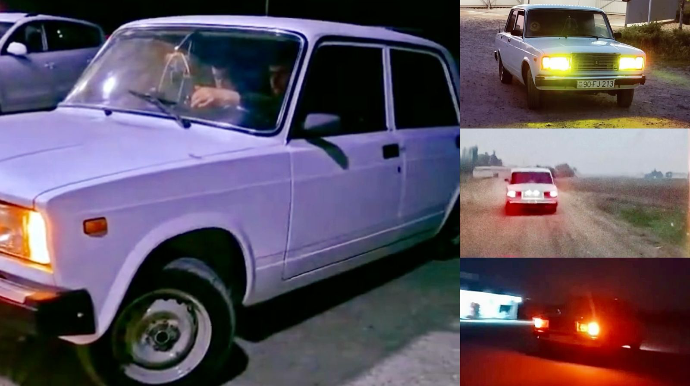 “VAZ”ın konstruksiyasına müdaxilə edib qaranlıqda təhlükə saçan sürücü - 90-FJ-213  - VİDEO
