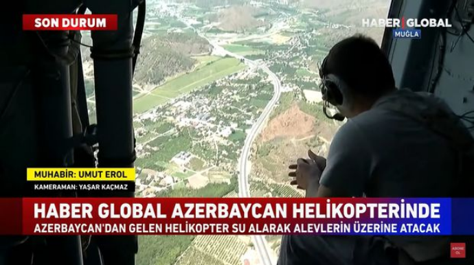 Azərbaycan helikopteri Türkiyədəki yanğınları belə söndürdü  - VİDEO