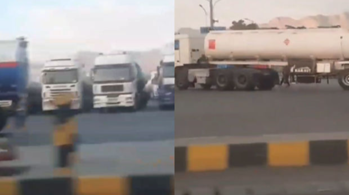 İsfahanda neftayırma zavodunun sürücüləri tətilə başladılar - VİDEO