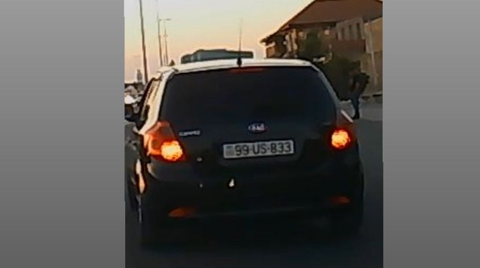 Yol vermək istədi, qayda pozub təhlükə yaratdı  - VİDEO