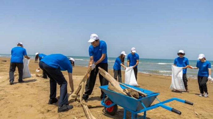 Xəzər sahillərində növbəti təmizlik aksiyası keçirildi - FOTO